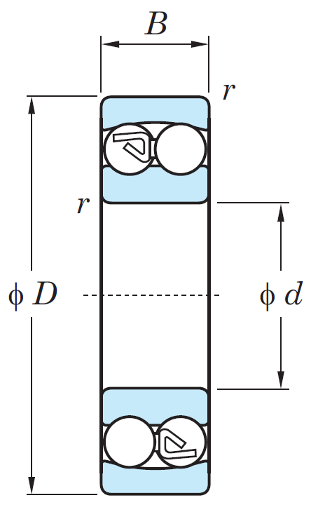 Двухрядный шариковый подшипник 1206