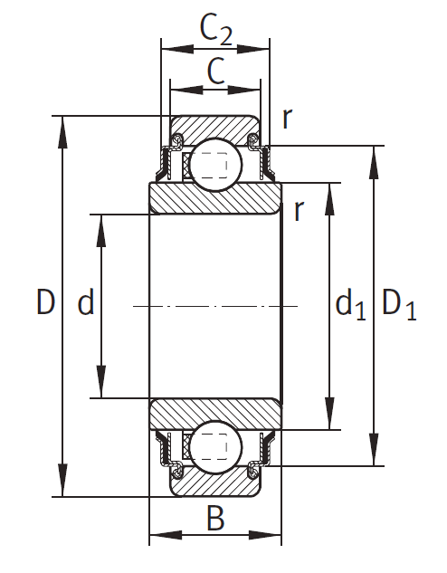 Закрепляемый подшипник 208 XL KRR-AH04