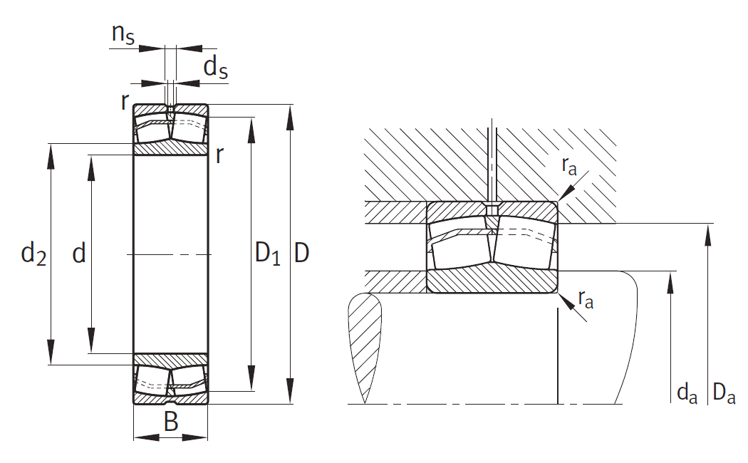 Сферический роликовый подшипник 21316 E1.C3