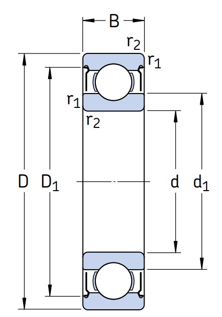Однорядный шариковый подшипник 6002 2Z/C3
