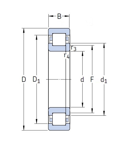 Роликовый цилиндрический подшипник NUP 211 ECP