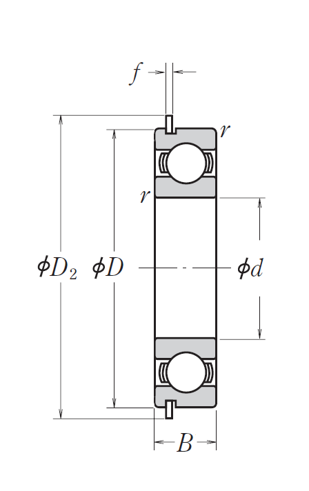 Однорядный шариковый подшипник 60/28 DNR
