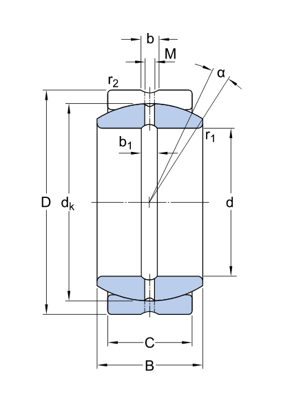 Сферический радиальный подшипник скольжения GE 17 ES