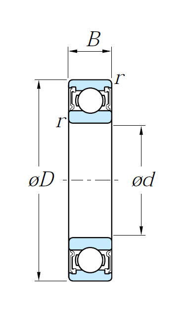 Однорядный шариковый подшипник 60/28 2RS