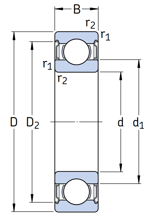 Однорядный шариковый подшипник 6001 2Z/C3LHT23