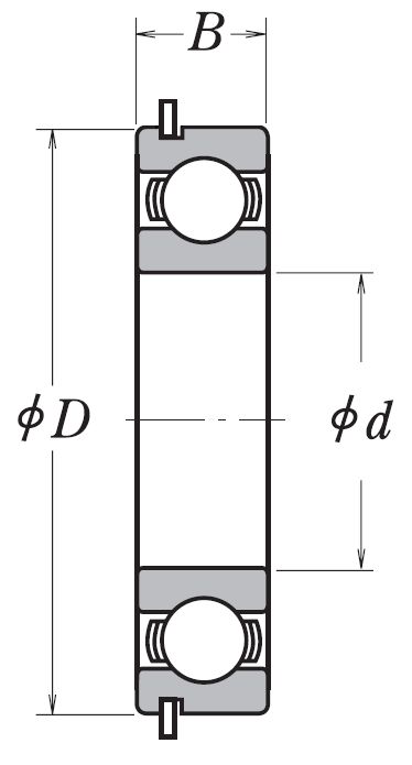 Однорядный шариковый подшипник 6000 ZZ 2NR