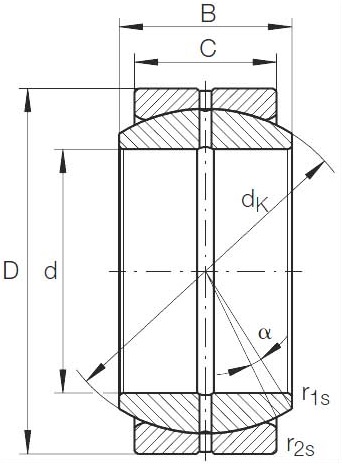 Сферический радиальный подшипник скольжения GE 17 DO