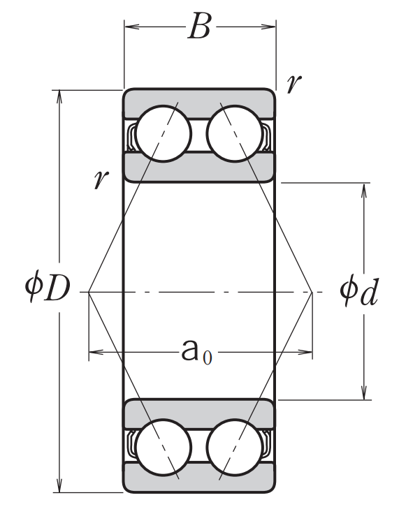 Двухрядный шариковый подшипник 5206