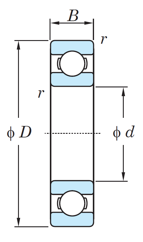 Однорядный шариковый подшипник 6012 C3