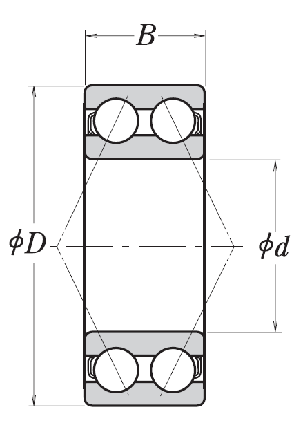 Двухрядный шариковый подшипник 3202 B2ZRTNG