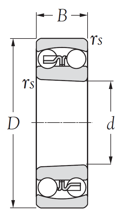 Двухрядный шариковый подшипник 1211 K