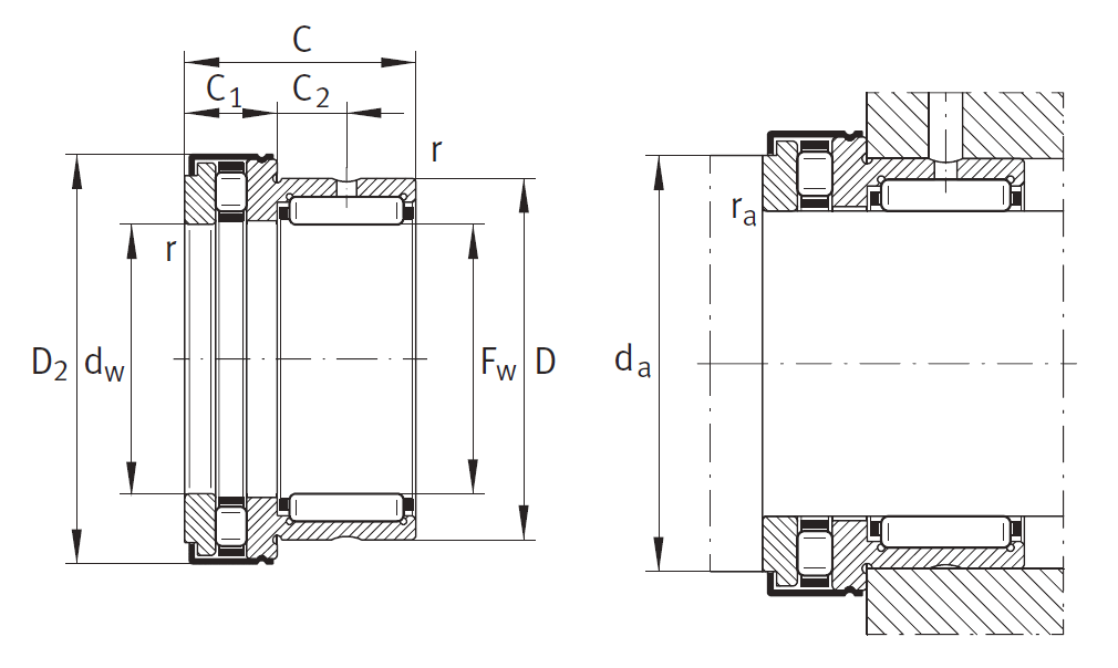 Комбинированный подшипник NKXR 30 Z XL