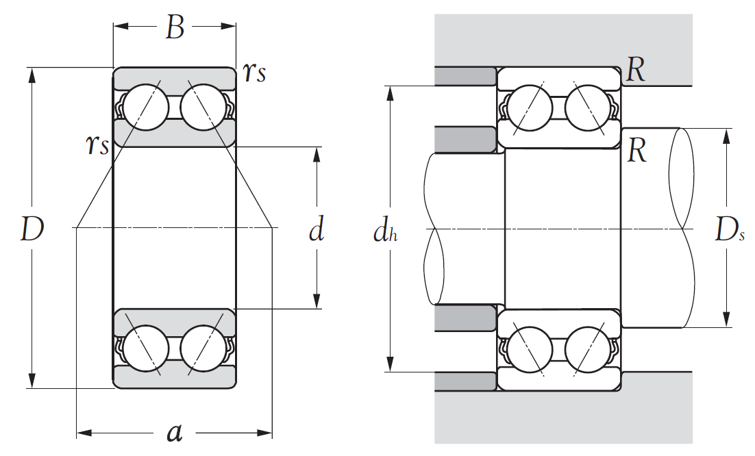 Двухрядный шариковый подшипник 5205 S