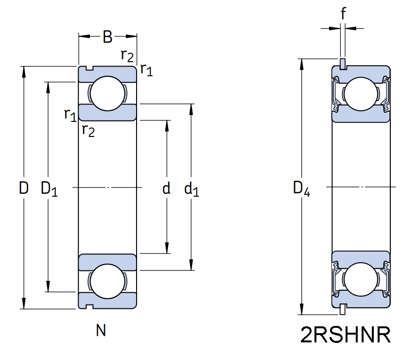 Высокотемпературный подшипник 6201-2RSHNR/C3GJN