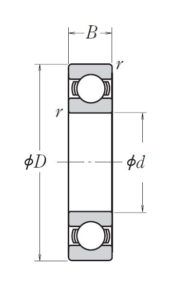 Однорядный шариковый подшипник 60/28 C3