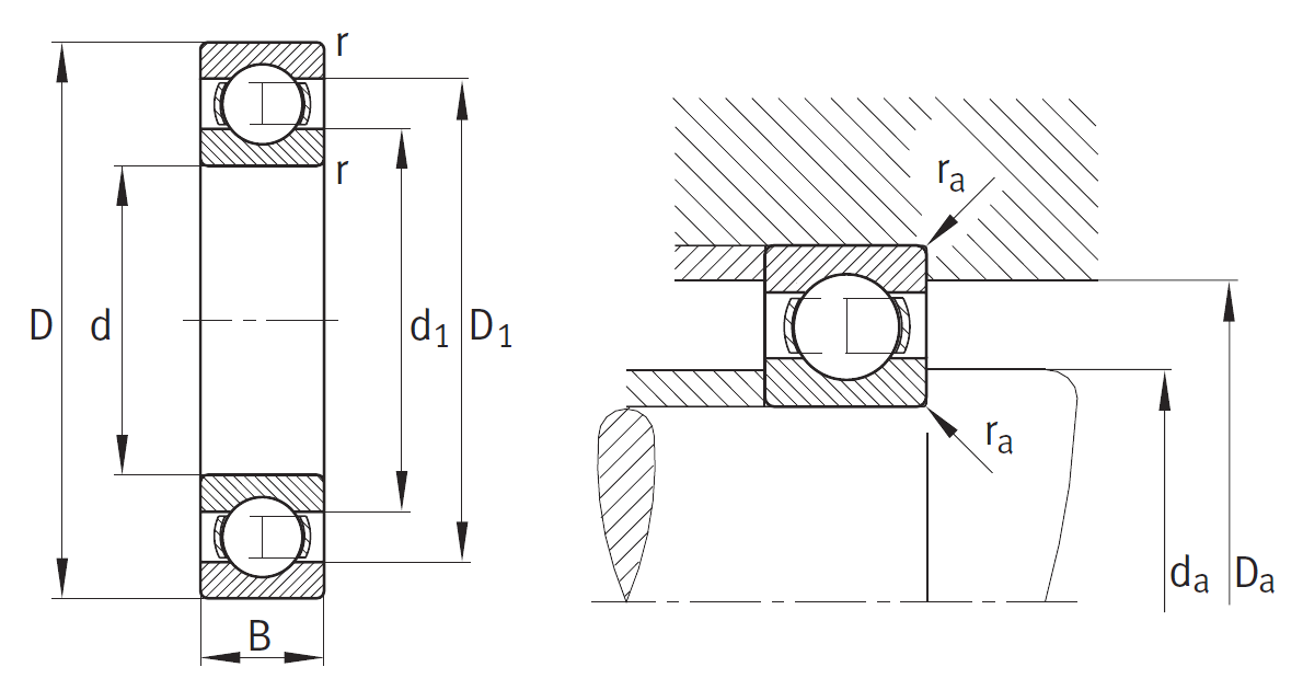 Однорядный шариковый подшипник 16018 C3 (76-7000118)