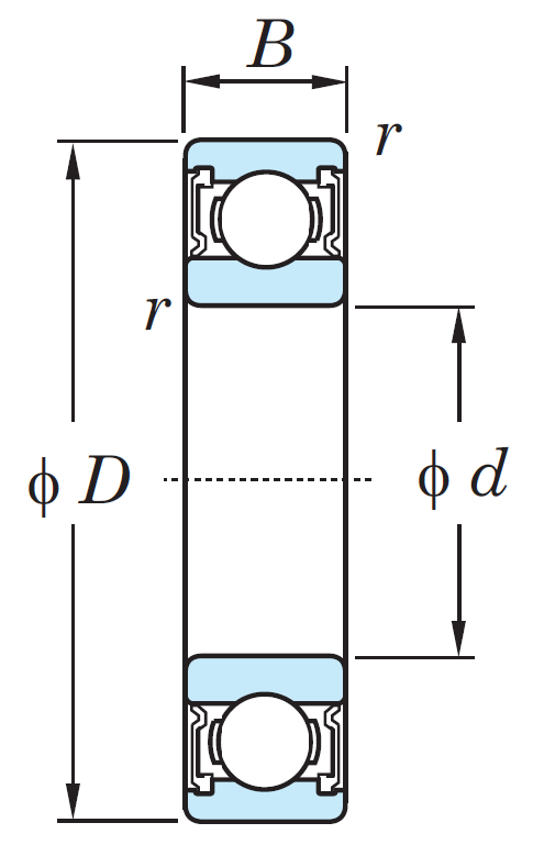 Однорядный шариковый подшипник 6001 2RS CM