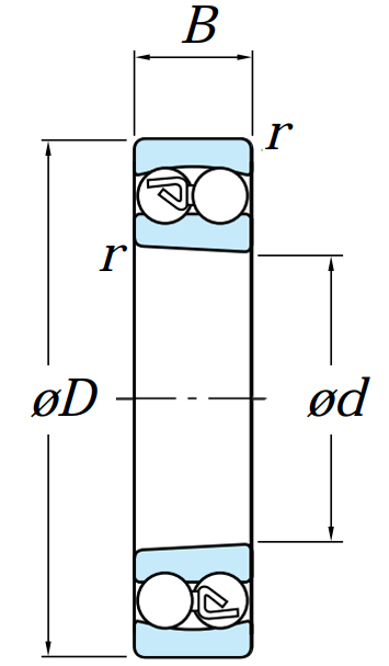 Двухрядный шариковый подшипник 1216 K C3