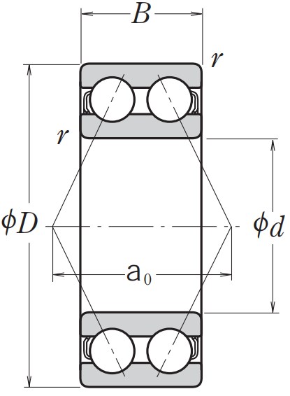 Двухрядный шариковый подшипник 5206 2RSTNG C3