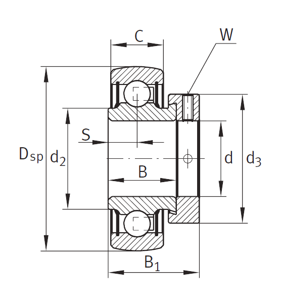 Закрепляемый подшипник RAE 35 XL NPP B