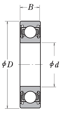 Однорядный шариковый подшипник 6012 DDU C3 E