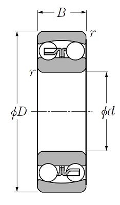 Двухрядный шариковый подшипник 1216 S