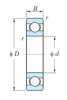 Однорядный шариковый подшипник 60/28