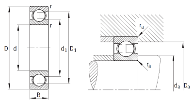 Однорядный шариковый подшипник 16015 C3 (76-7000115)
