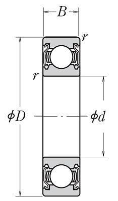 Однорядный шариковый подшипник 6000 ZZ 2CM