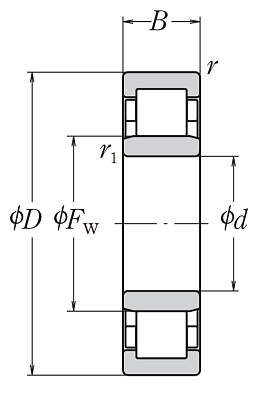 Роликовый цилиндрический подшипник NU 203 W C3