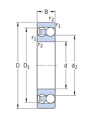 Самоустанавливающийся шариковый подшипник 1216