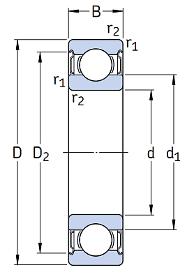 Однорядный шариковый подшипник 6001 2Z/C3LHT23
