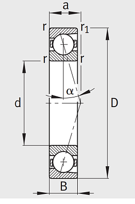 Сверхточный подшипник B 7008 CTP4SUL