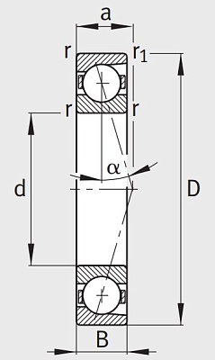 Сверхточный подшипник B 7009 CTP4SUL