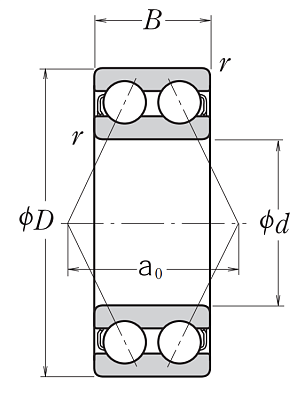 Двухрядный шариковый подшипник 5206