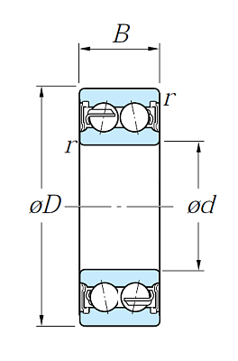 Двухрядный шариковый подшипник 5205 2RS