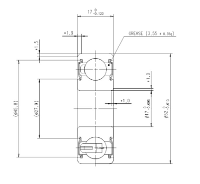 Генераторный подшипник B17-102AT1XDDG3