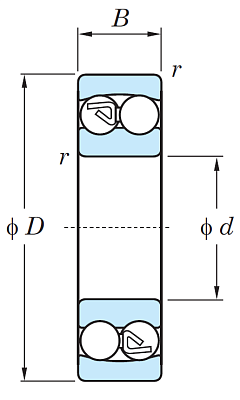Двухрядный шариковый подшипник 1214