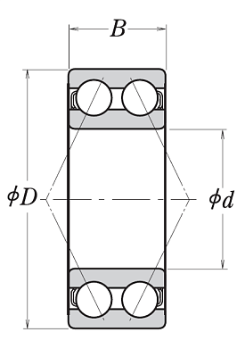 Двухрядный шариковый подшипник 3206 B2ZRTNG C3