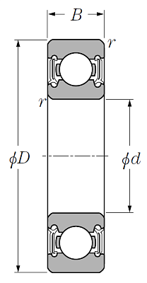 Однорядный шариковый подшипник 6002 LLU C3