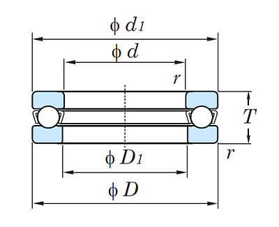 Упорный шариковый подшипник 51204 MG