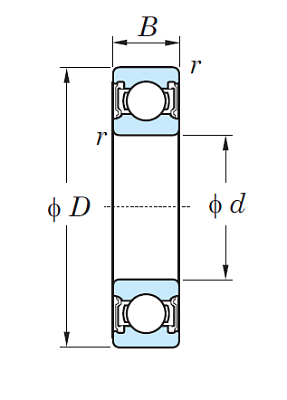 Однорядный шариковый подшипник 60/28 ZZ