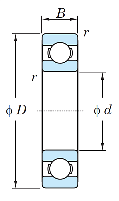 Однорядный шариковый подшипник 16018 (7000118)