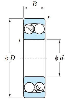 Двухрядный шариковые подшипник 1216