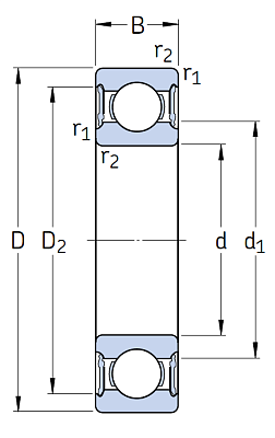 Высокотемпературный подшипник 6207 2RS1/C3 GJN