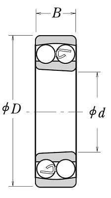 Двухрядный шариковый подшипник 1215 K