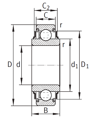 Закрепляемый подшипник 204 XL KRR