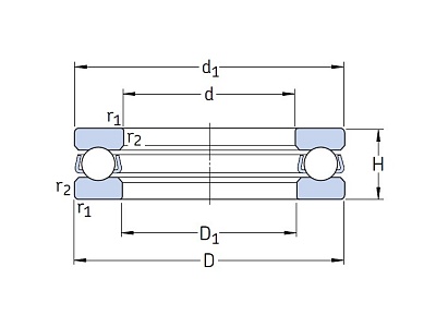 Упорный шариковый подшипник 51205