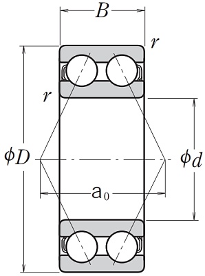 Двухрядный шариковый подшипник 5201 ZZTNG C3