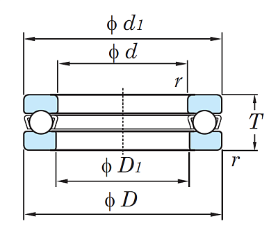 Упорный шариковый подшипник 51110